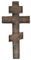Bronz ortodox kereszt figurális díszítéssel XIX. sz. 27 cm