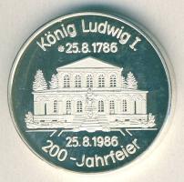 NSZK 1986. "Bad Brückenau-Kurhotel" Ag emlékérem 15g T:PP