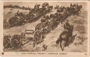 1914 Anfahrende Artillerie / WWI German military art postcard s: Anton Hoffmann (EB)