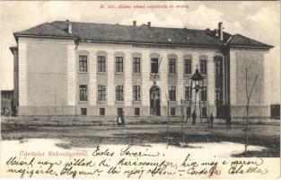 1907 Budapest XVII. Rákosliget, M kir. állami elemi népiskola és óvoda, harangláb. Garai-féle kiadása