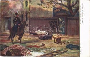 Während russischer Invasion / Polish military art postcard s: W. Kossak