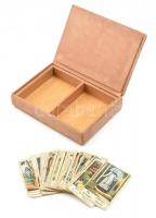 Bőr kártyadoboz jóskártyával 16x12 cm