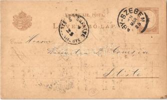 1888 (Vorläufer !!!) Nagyszeben, Hermannstadt, Sibiu; Jickeli F. Károly vaskereskedő nagyon korai re...