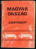 1981 Magyarország zsebtérképe, 1 : 650.000, Kartográfiai Vállalat Bp., kopott borítóval, kissé foltos, ázásnyomokkal, 14,5x10,5 cm