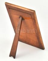 cca 1890-1910 Hölgy jelmezben, vadászkürttel, keményhátú fotó, intarziás díszítésű, üvegezett fa kép...