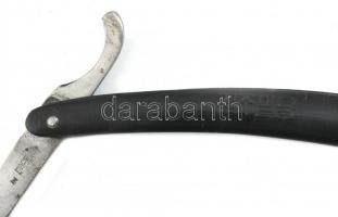 Koreai bakelit nyelű borotva fa tartóval