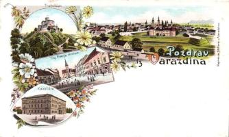 Varasd with military barracks Litho