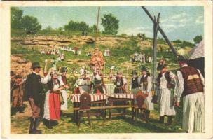 Körösfő, Izvoru Crisului; Lakodalmi jelenet. Erdélyi folklór. Erődi felvétele / Transylvanian folklore, marriage feast (EB)