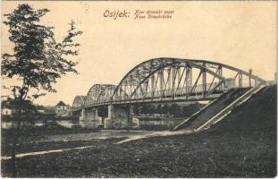1915 Eszék, Essegg, Osijek; Új Dráva híd / Novi dravski most / bridge