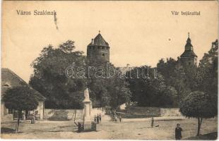 1908 Városszalónak, Stadtschlaining, Schlaining; vár bejárattal / Schloss / castle entry (EK)