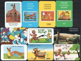 1981-1989 10 db rajzfilmekkel és filmekkel kapcsolatos kártyanaptár