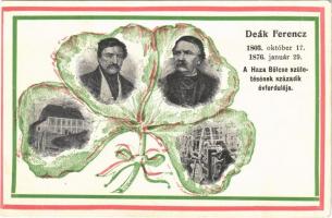 1903 Deák Ferenc a Haza Bölcse születésének századik évfordulója 1803-1876. Montázs lóherével / 100th anniversary of Deáks birth. Montage with clover (EK)