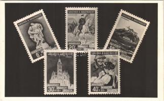 1938-1939 Magyar a Magyarért alkalmi bélyegsorozat, bevonulás. Marer Béla kiadása / Hungarian special issued stamps of 1938-1939. Entry of the Hungarian troops, irredenta propaganda