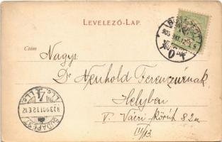 1903 Budapest V. Klotild paloták, épülő Erzsébet híd (kopott sarkak / worn corners)