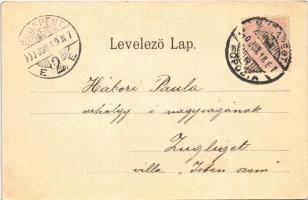 1900 Budapest VIII. Kálvin tér, Baross utca, villamos, szökőkút, gyógyszertár, üzletek. Ganz Antal 5