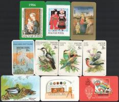 1981-1991 Magyar postabélyegekkel kapcsolatos 10 db kártyanaptár