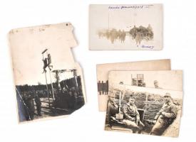 cca 1918 5 db fotó az I. világháború erdélyi frontjáról, az egyik szakadt