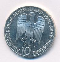 NSZK 1990F 10M Ag "I. Barbarossa Frigyes" tanúsítvánnyal T:1- (PP) karc FRG 1990F 10 Mark ...