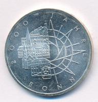 NSZK 1989D 10M Ag "Bonn 2000. évfordulója" tanúsítvánnyal T:1- FRG 1989D 10 Mark Ag "2000th Anniversary of Bonn" with certificate C:AU Krause KM#172