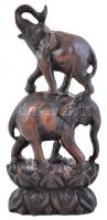 Elefántos szobor, műgyanta, jó állapotban, m: 23 cm