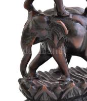 Elefántos szobor, műgyanta, jó állapotban, m: 23 cm