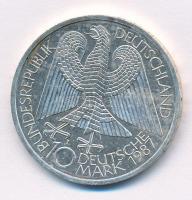NSZK 1987J 10M Ag "750 éves Berlin" tanúsítvánnyal T:1- patina FRG 1987J 10 Mark Ag "...