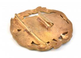 Zománcozott virágos övcsat, sérülésekkel, d: 5 cm