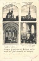 1907 Budapest II. Máriaremete, a templom hátrésze és homlokzata, belső, oltár (EB)