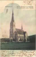 1904 Budapest II. Máriaremete, az új templom. Schwarz J. kiadása (szakadás / tear)