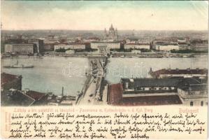 1905 Budapest I. Látkép a Királyi palotától és Lánchíd (EK)