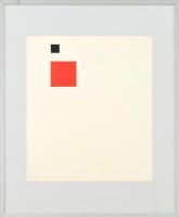 Fritz Klingbeil (1936-): Minimalista kompozíció, 1978. Szitanyomat, papír. Jelzés nélkül. Hátoldalán feliratozott. Plexiüvegezett keretben. Lapméret: 34,5x29 cm