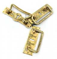 3 db szecessziós réz fiókhúzó klf mintákkal kb 12 cm