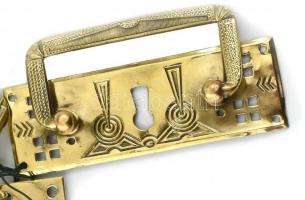 3 db szecessziós réz fiókhúzó klf mintákkal kb 12 cm