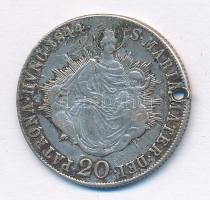 1844B 20kr Ag "V. Ferdinánd" T:2- anyaghiba, ly. Huszár: 2081., Unger III.: 1419