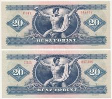 1980. 20Ft (2x) sorszámkövetők "C341 047307 - C341 047306") T:I- Adamo F17