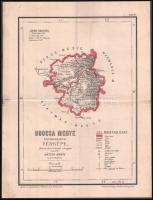 Ugocsa megye közigazgatási térképe, rajzolta Hátsek Ignácz, 1 : 500.000, 27x35 cm