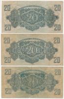 1944. 20P "A Vöröshadsereg Parancsnoksága" (3x) T:III,III- Adamo P45