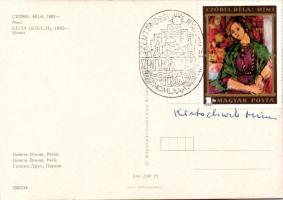 Kratochwill Mimi aláírása képeslapon