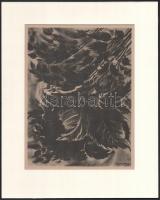 Ruzicskay György (1896-1993): Illusztráció a Szerelemkeresőből. Algrafia, papír, jelzett az algrafián, paszpartuban, 19×26 cm