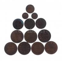 Olaszország 1861-1895. 1c-10c Cu "II. Viktor Emánuel" (13xklf) T:2-3 Italy 1861-1895. 1 Centesimo - 10 Centesimi Cu "Vittorio Emanuele II" (13xdiff) C:XF-F