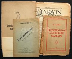 6 darabos Tanácsköztársaság nyomtatvány, benne Darwin folyóirat, gazdasági tervek