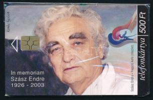 Szász Endre használatlan telefonkártya 2003. bontatlan csomagolásban