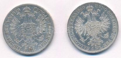 Ausztria 1860A 1Fl Ag "Ferenc József" + 1879. 1Fl Ag "Ferenc József" T:1-,2 Aust...