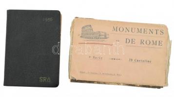 Kb 20 db régi római képeslap + 1956.-os zsebnaptár