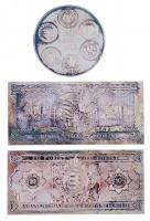 1996. "50 éves a forint" 3db-os emlékérem szett eredeti, kék bársony bélésű dísztokban, so...