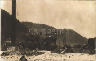 Első világháborús osztrák-magyar zsilip-erőmű romjai / WWI K.u.k. military sluice power plant destroyed. photo