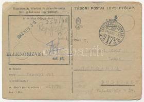 7 db magyar második világháborús zsidó KMSZ (közérdekű munkaszolgálatos) tábori posta munkatáborból:...