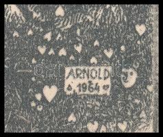 Gross Arnold (1929-2015): Az öröm ünnepe. Ofszet nyomat, papír, jelzett a nyomaton. Sérült. Az 1973-...