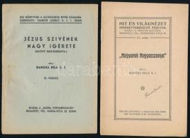 Bangha Béla: Magyarok Nagyasszonya. Bp., Magyar Kultúra. Különlenyomat a Magyar Kultúra 1929. október 5-iki számából. + Jézus szívének nagy ígérete. Kiadói papírkötés, jó állapotban.