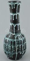 Retro kerámia váza csorgatott máz festéssel. Kézzel festett, jelzett, hibátlan 32 cm